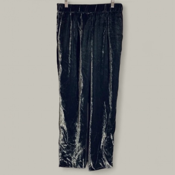 Ann Taylor Women’s Velvet Pants Pull-on Dark Grey Cozy Fall Fashion Small Style - Picture 1 of 7